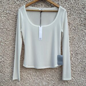 Lightweight Ivory Ribbed Top by NSR New With Tags